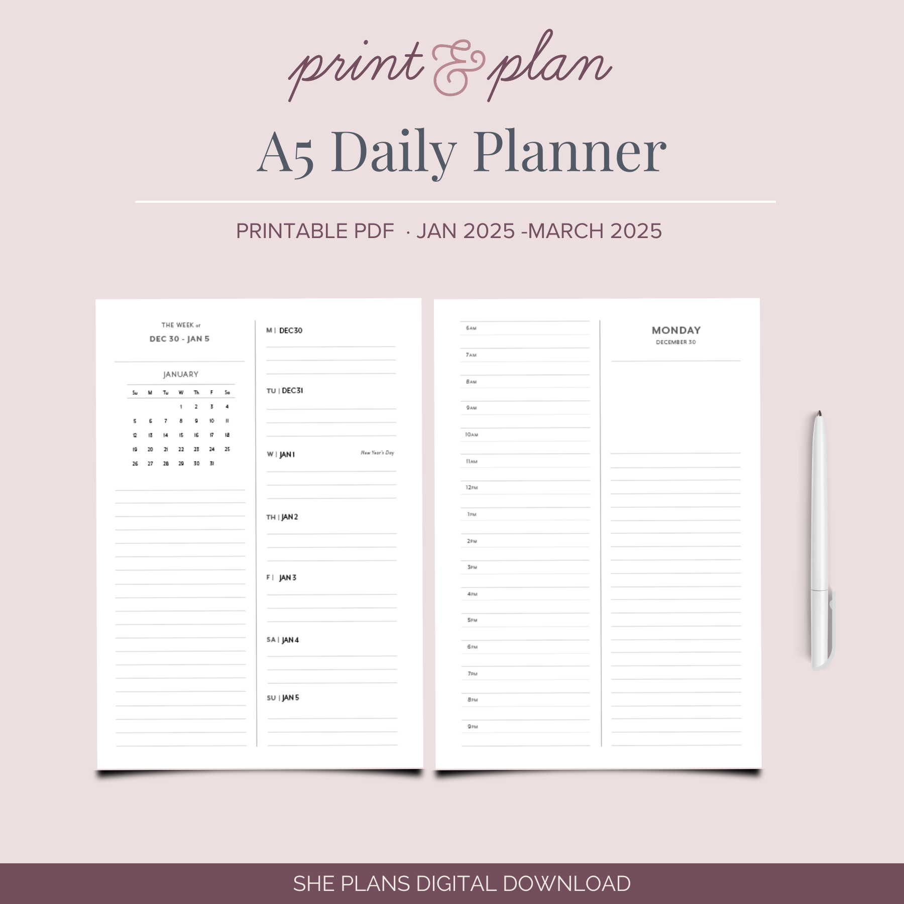 a5-daily-planner-printable-q1-she-plans for A5 Daily Planner Printable Free A5 Daily Planner Printable Q1 – She Plans for A5 Daily Planner Printable Free