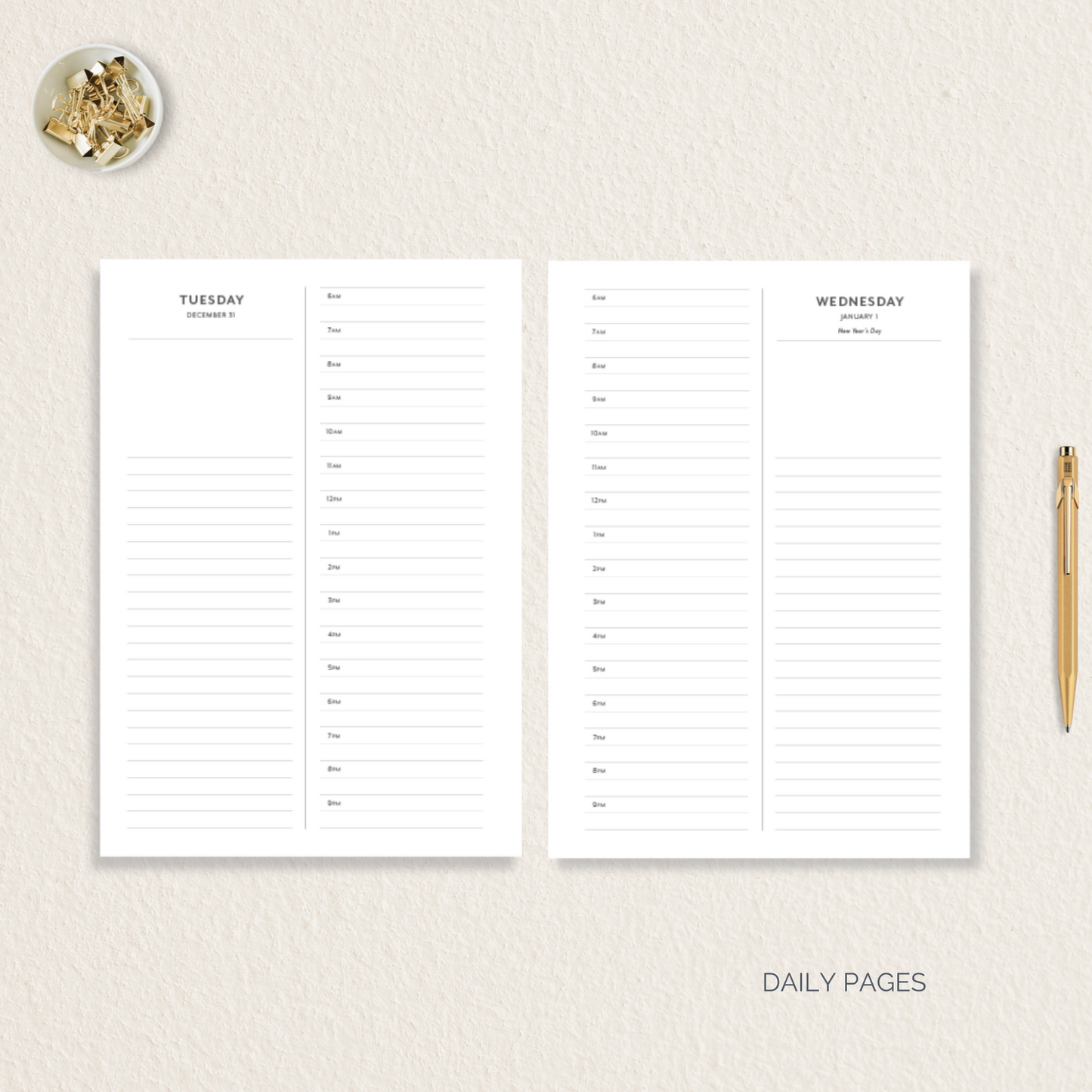A5 Daily Planner Printable Q4