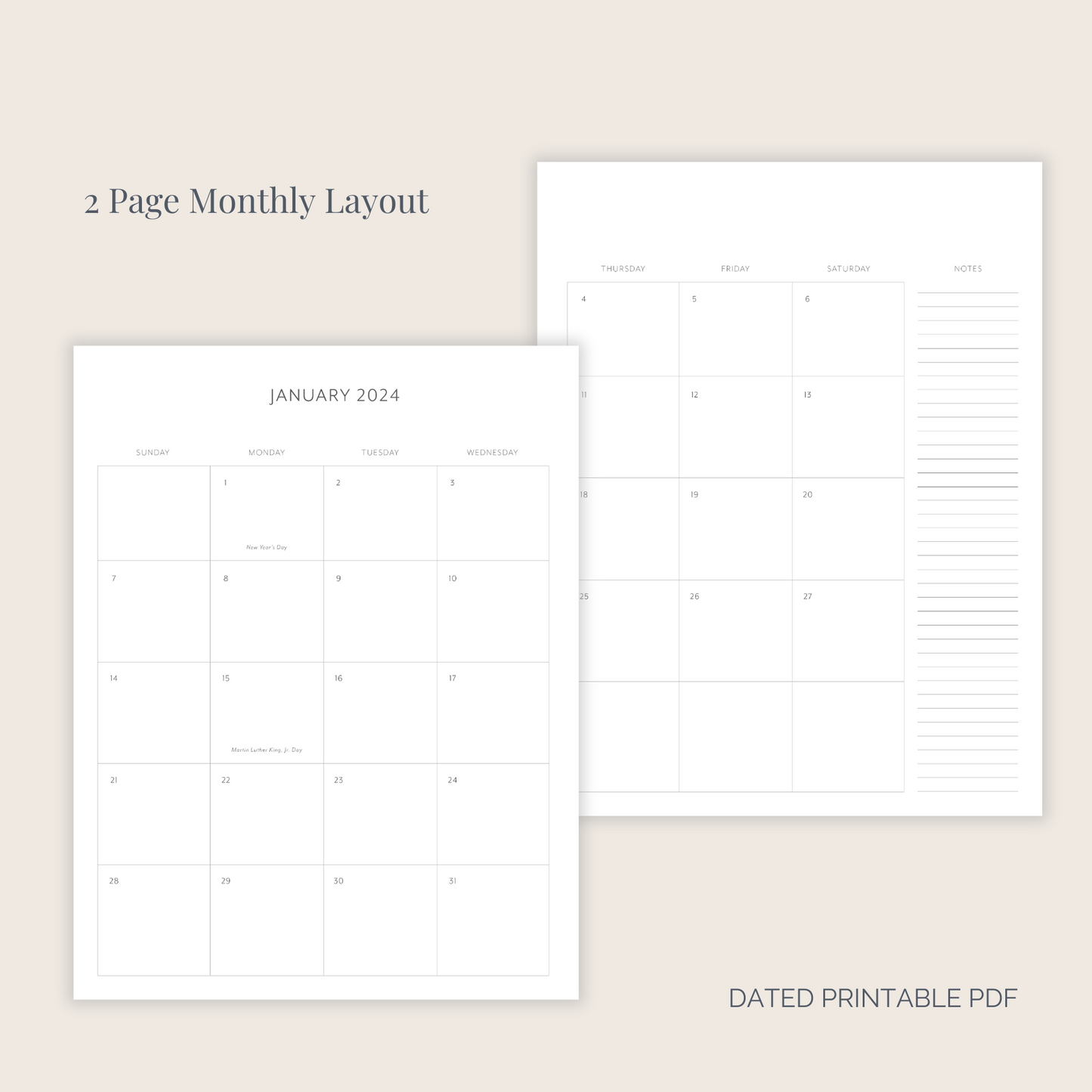 The Weekday Planner Printable (Letter Size)