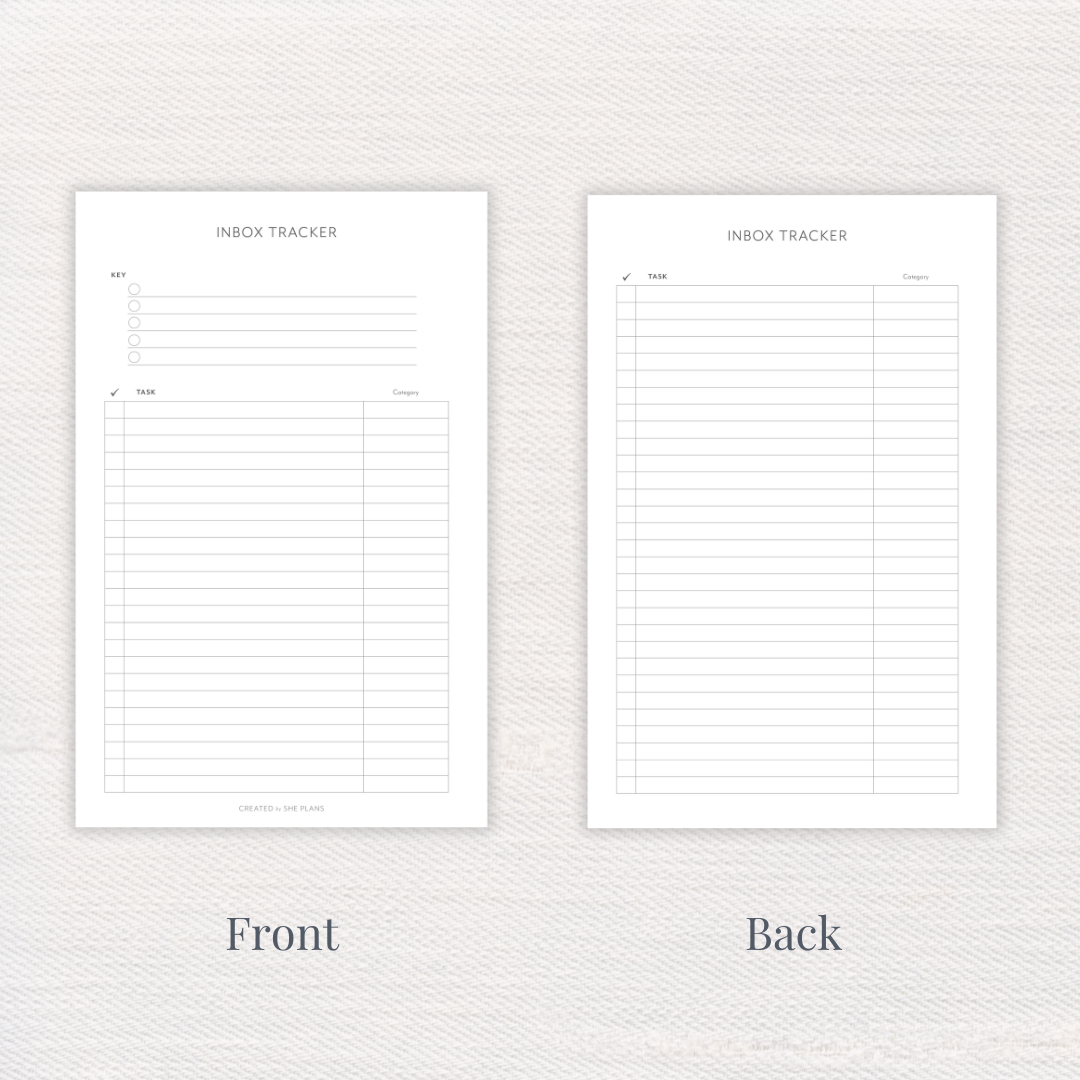 Inbox Trackers Front and Back