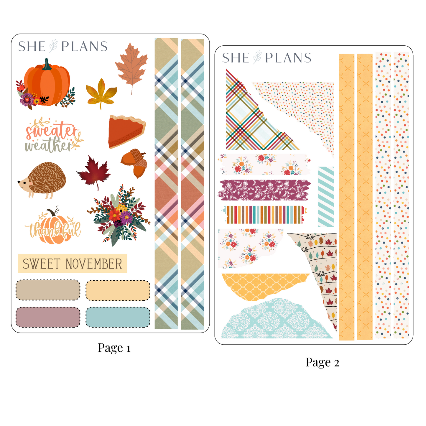 November Sticker Sheets