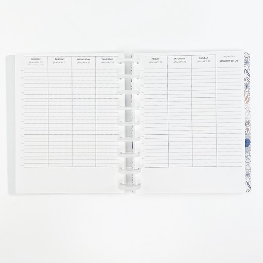Dated Weekly Vertical Discbound Planner Insert (Full Year 2026)