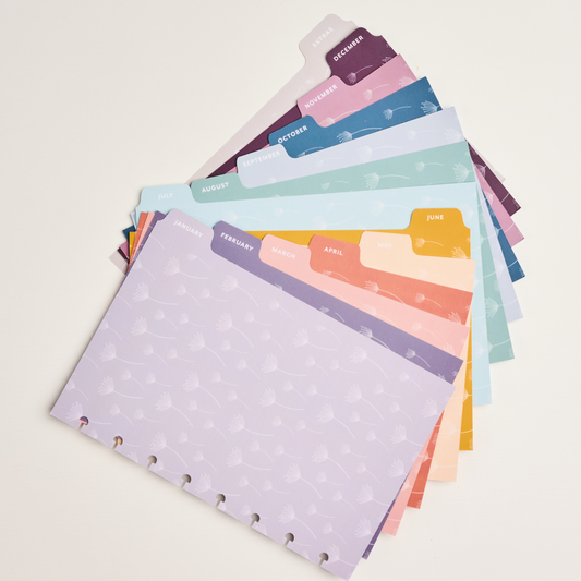 Half Letter Monthly Divider Tabs