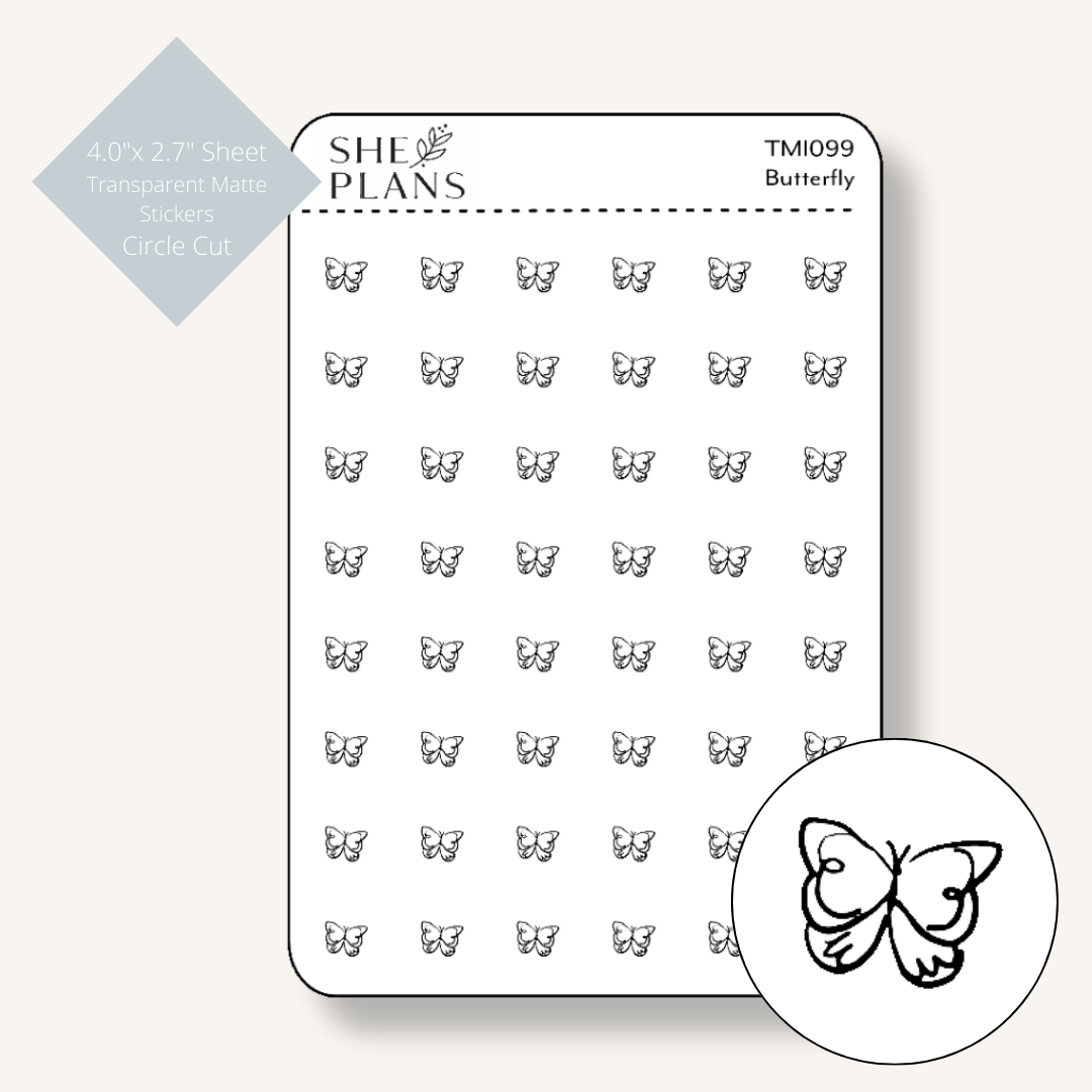 Butterfly Icon Stickers (Transparent)