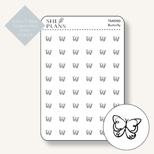 Butterfly Icon Stickers (Transparent)