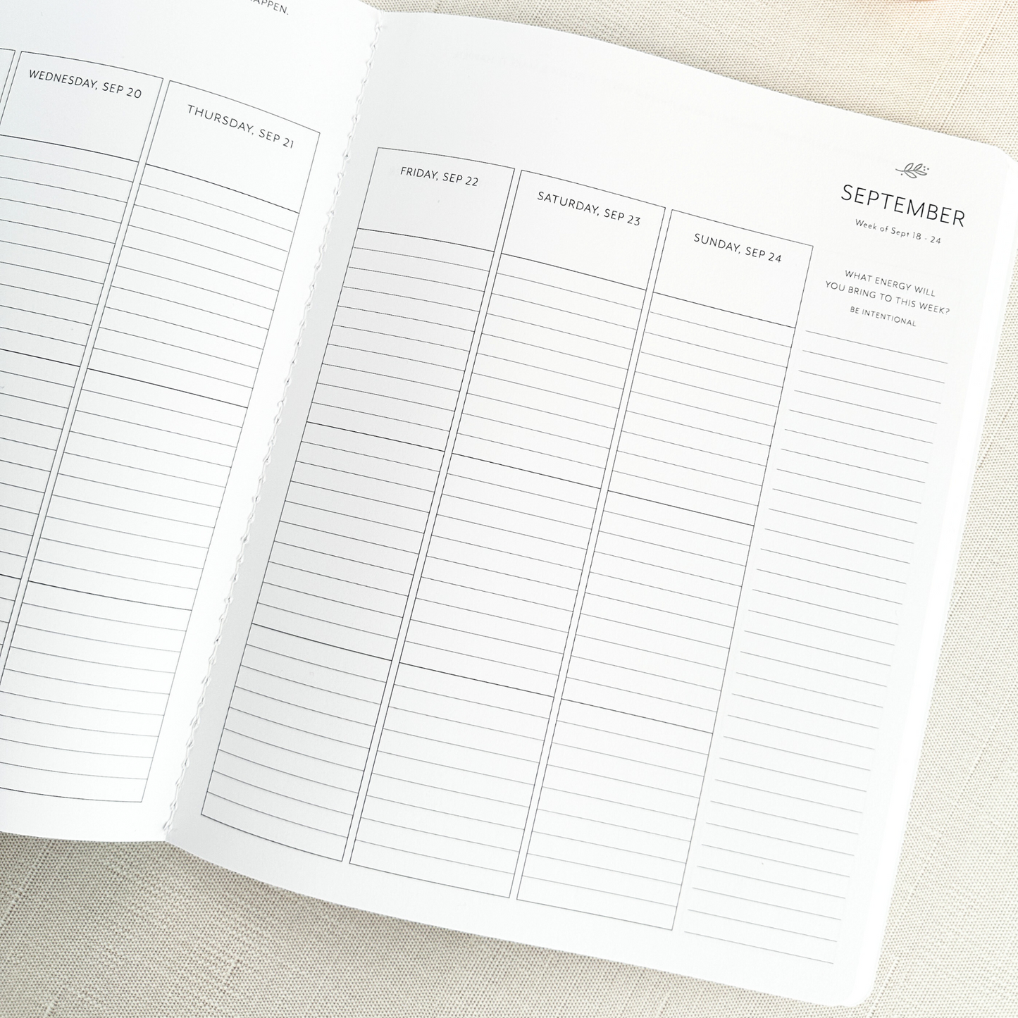 6 Month Dated Weekly Sewn Planner (July-Dec. 2024)