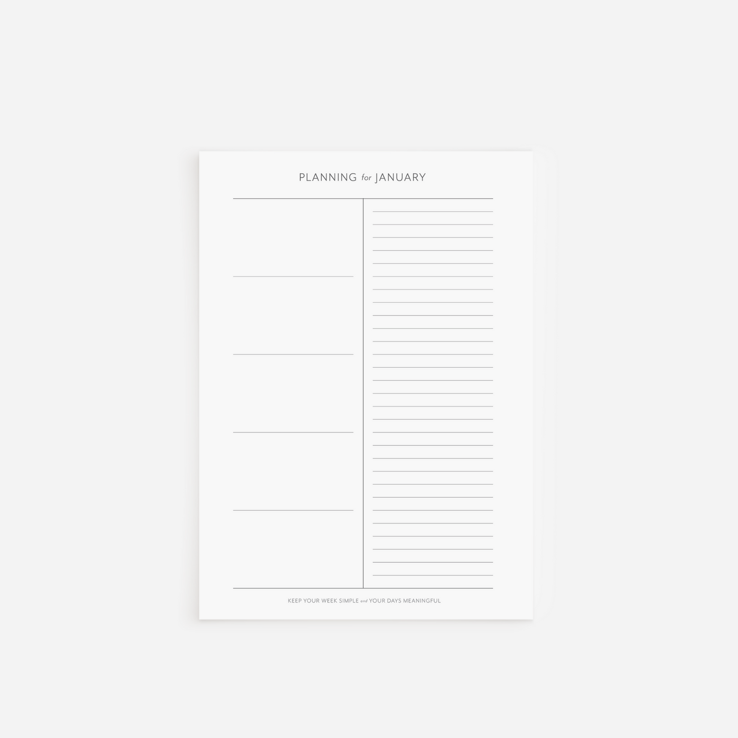 Goal Inserts-Monthly Planning Pages