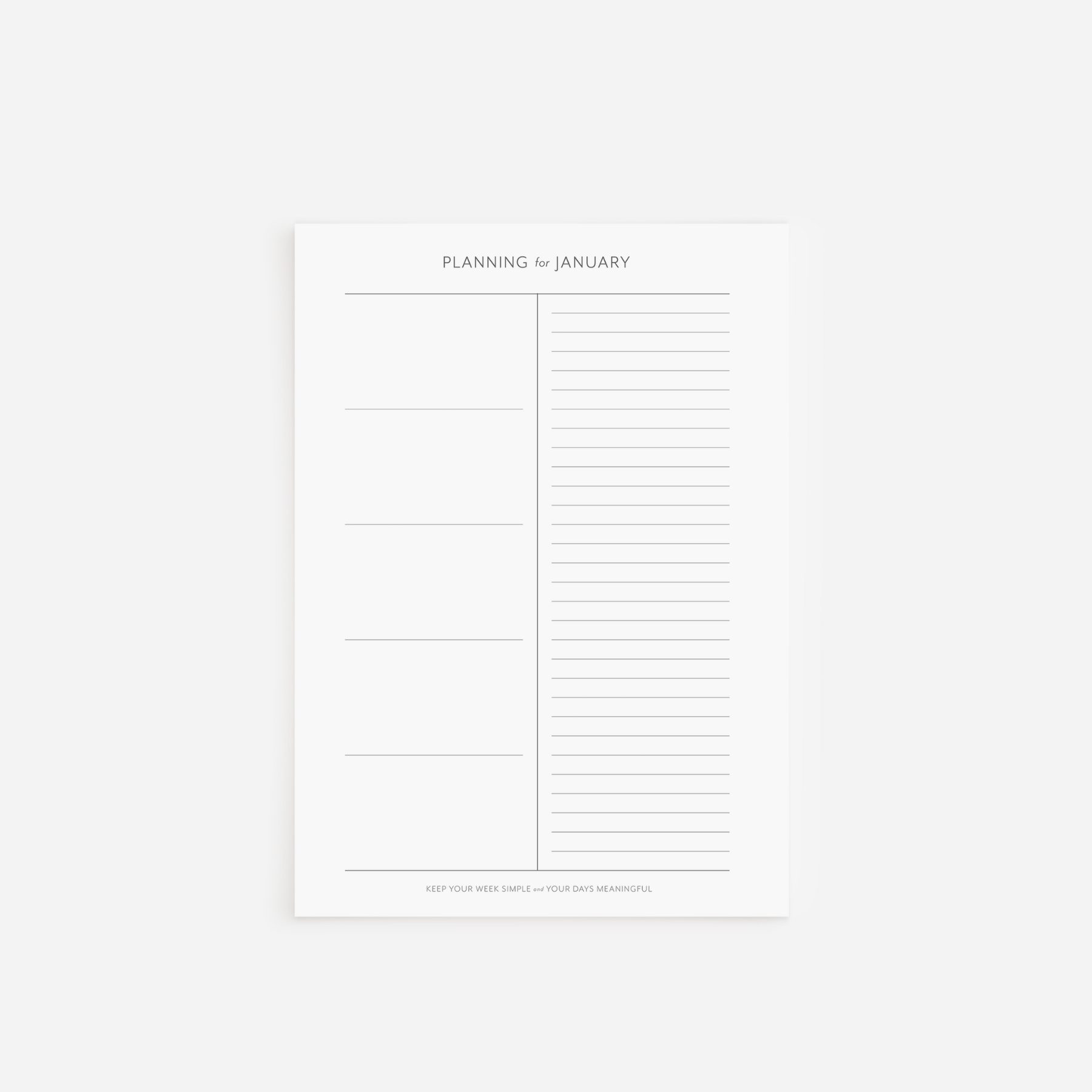 Goal Inserts-Monthly Planning Pages