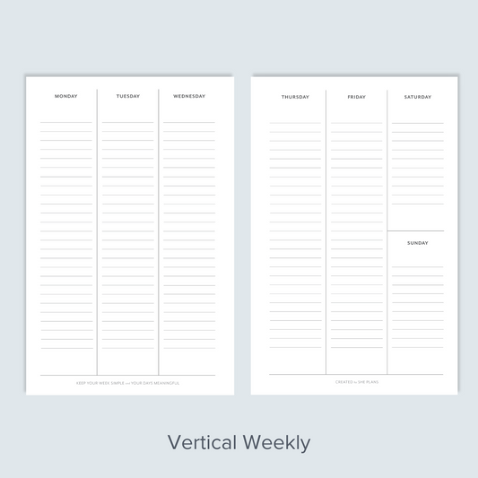 Vertical Weekly Discbound Inserts (6 Months)