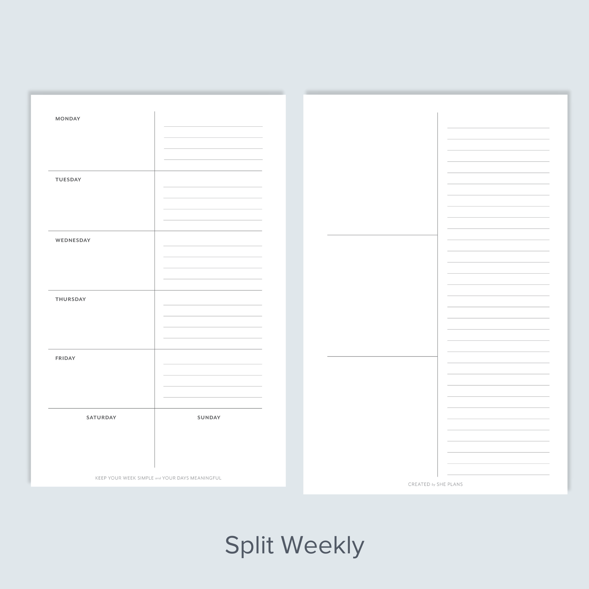 Split Weekly Discbound Inserts 6 Months She Plans