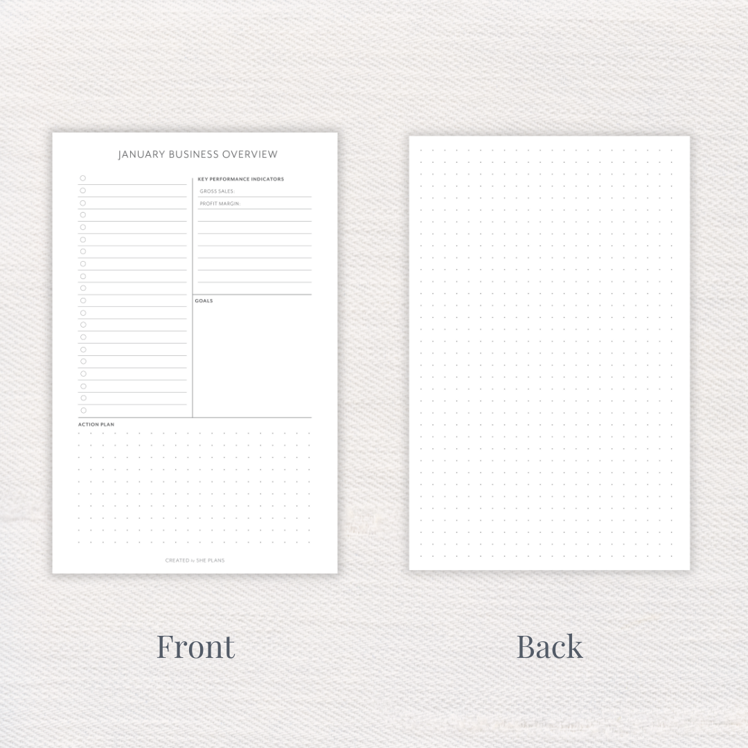 Monthly Business Overview Insert