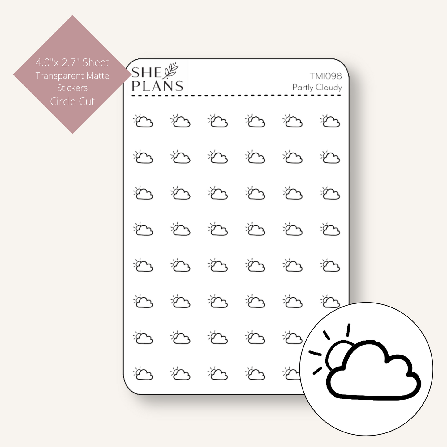 Partly Cloudy Icon Sticker