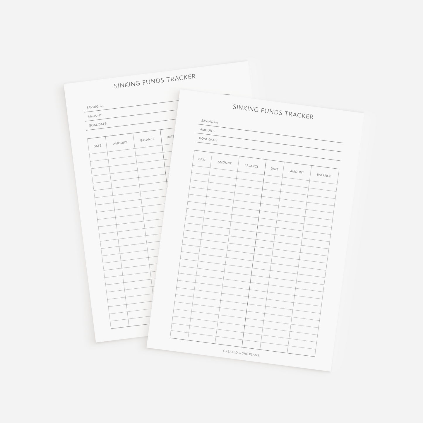 Sinking Funds Tracker Inserts