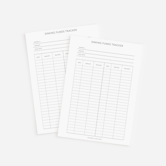 Sinking Funds Tracker Inserts