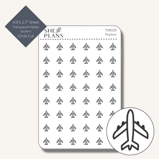Circle Cut Airplane Icon Sticker