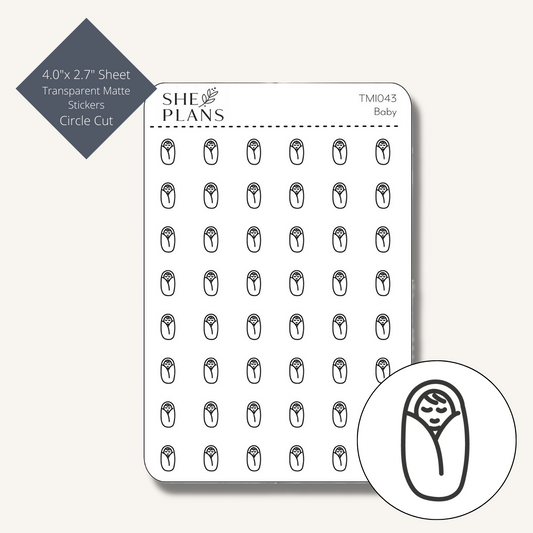 Circle Cut Baby Icon Sticker