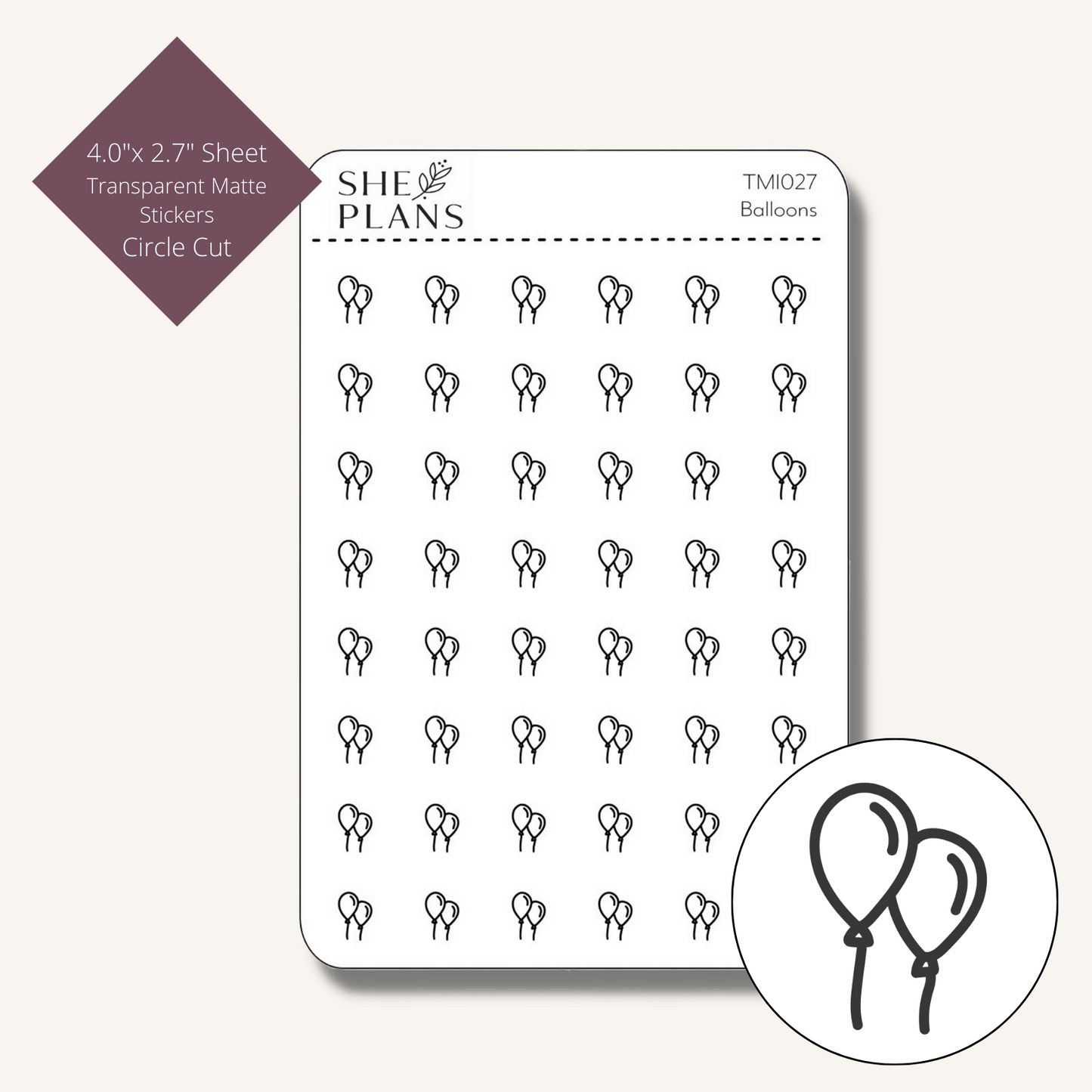 Balloon Icon Stickers (Transparent)
