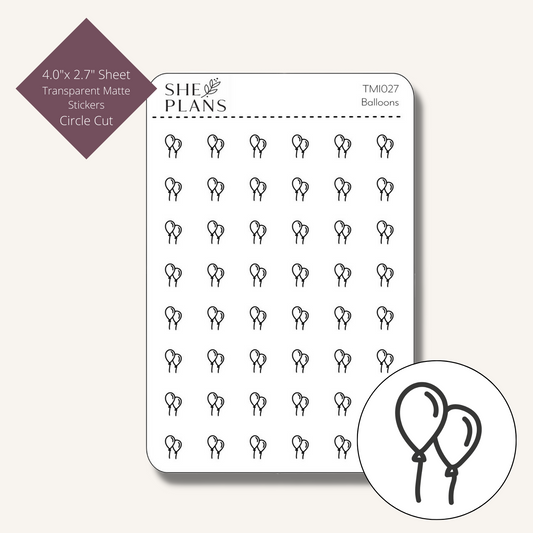 Balloon Icon Stickers (Transparent)