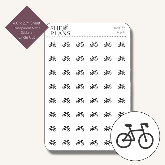 Circle Cut Bicycle Icon Sticker