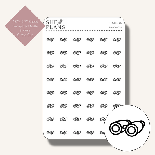 Binoculars Icon Stickers (Transparent)