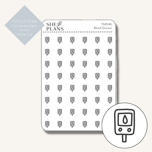 Circle Cut Blood Glucose Icon Sticker