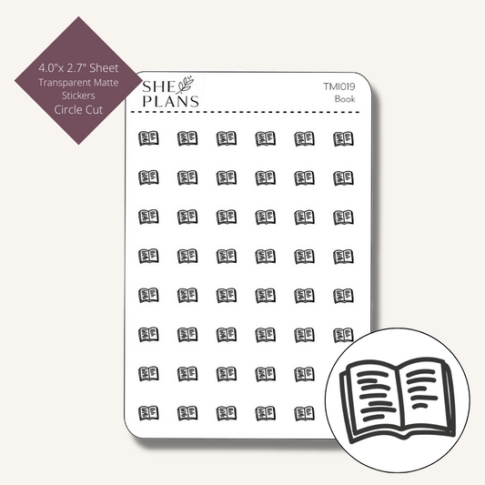 Circle Cut Book Icon Sticker