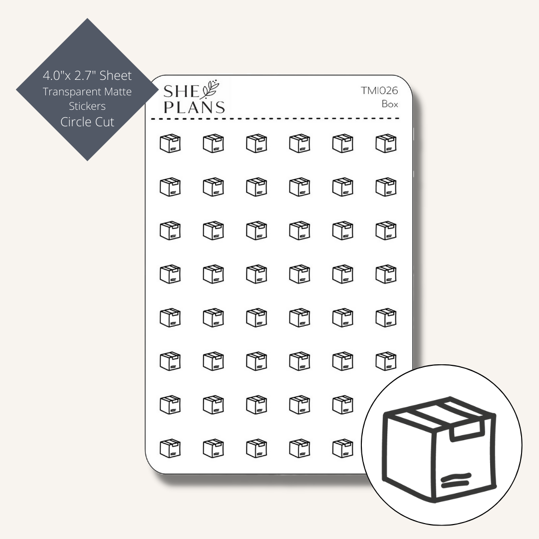 Circle Cut Box Icon Sticker