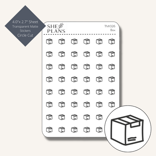 Circle Cut Box Icon Sticker