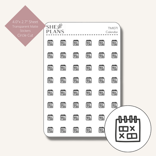 Circle Cut Calendar Icon Sticker