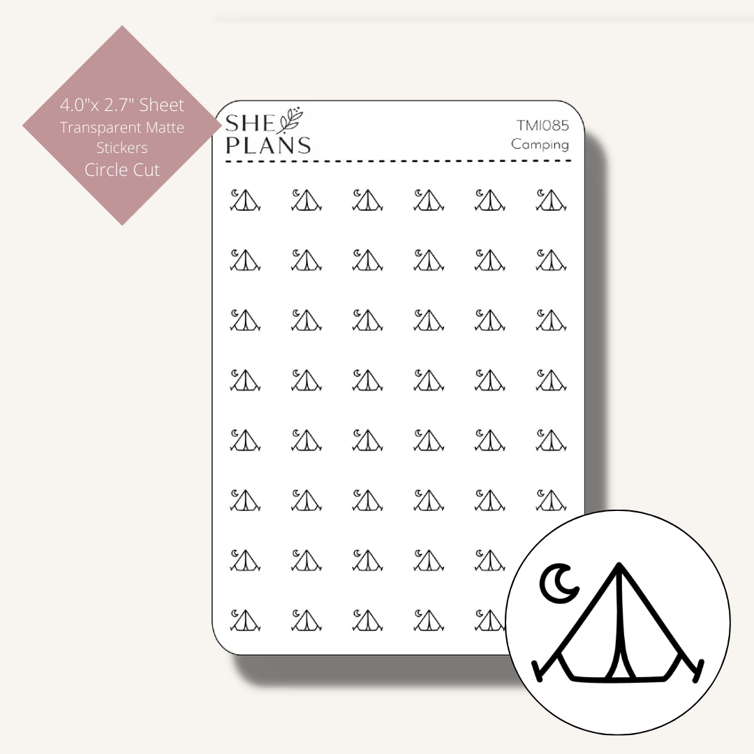 Camping Icon Stickers (Transparent)