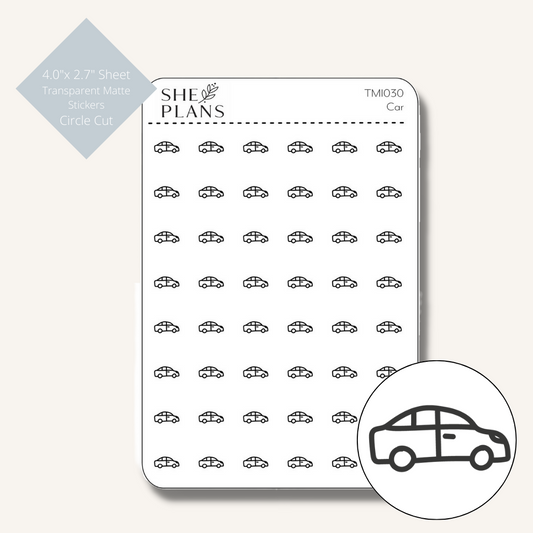Circle Cut Car Icon Sticker