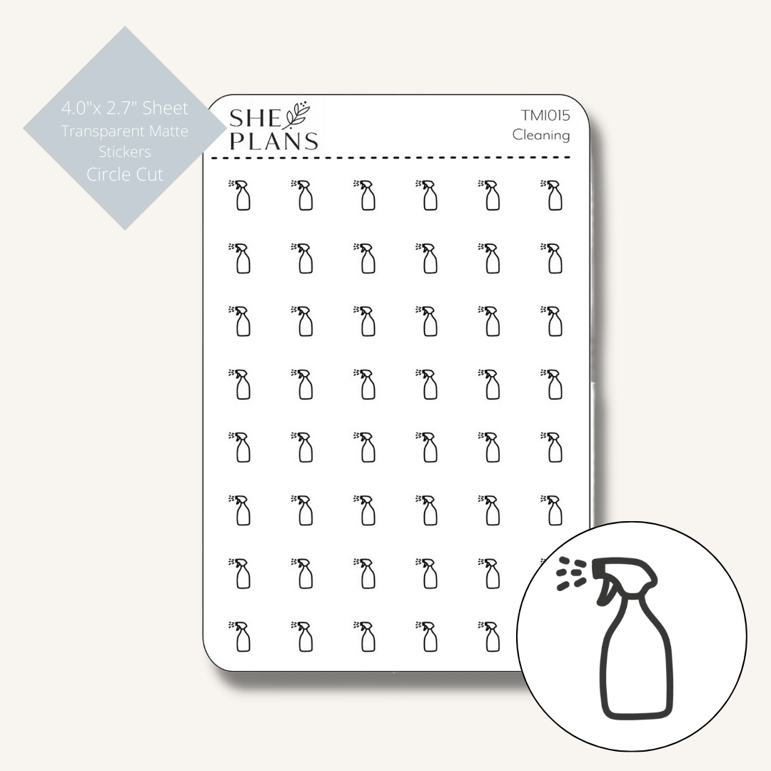 Circle Cut Cleaning Icon Sticker