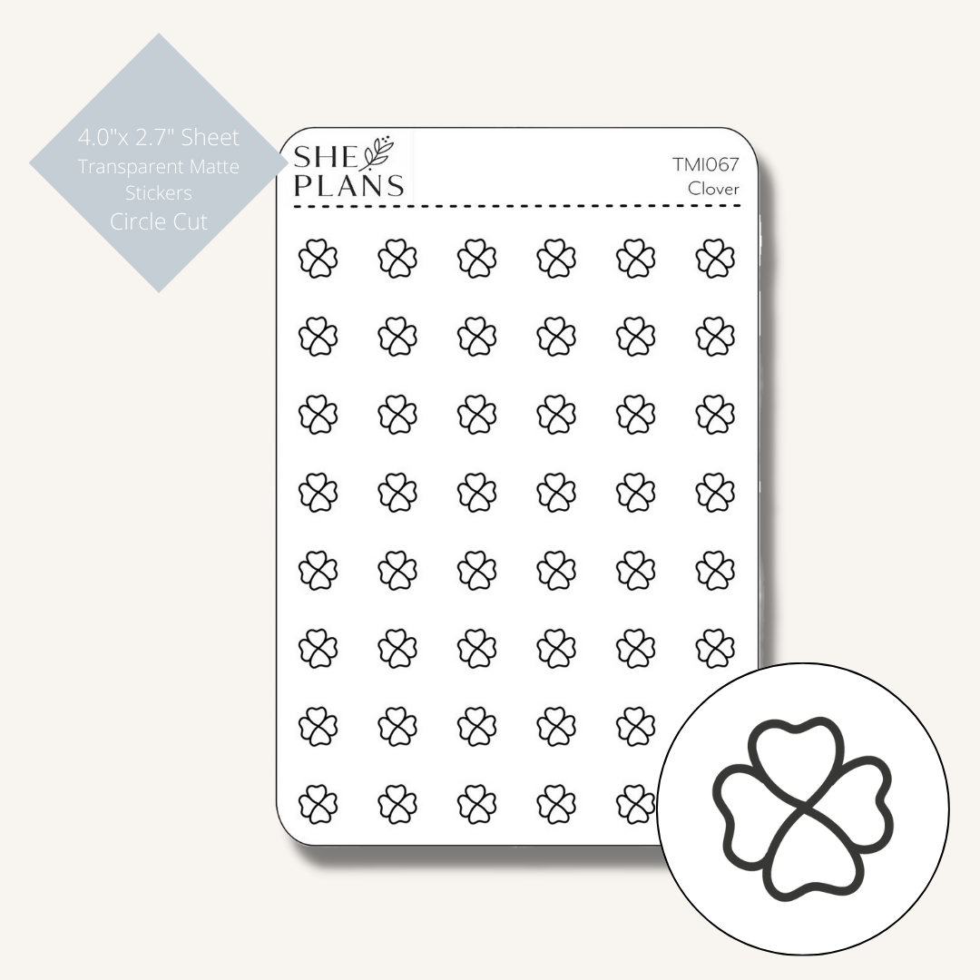 Clover Icon Stickers (Transparent)