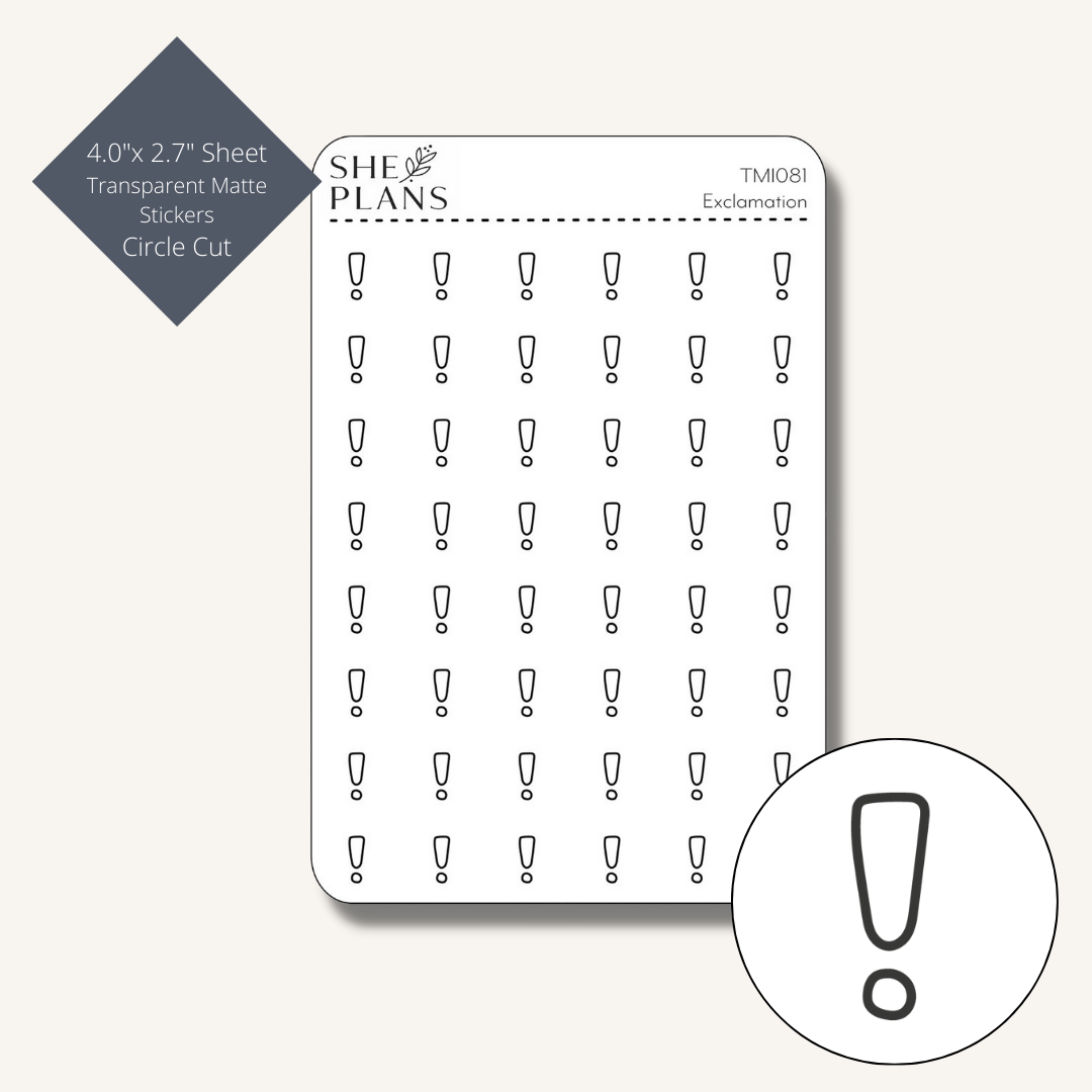 Exclamation Icon Stickers (Transparent)