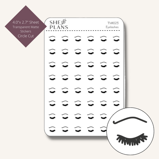 Circle Cut Eyelashes Icon Sticker
