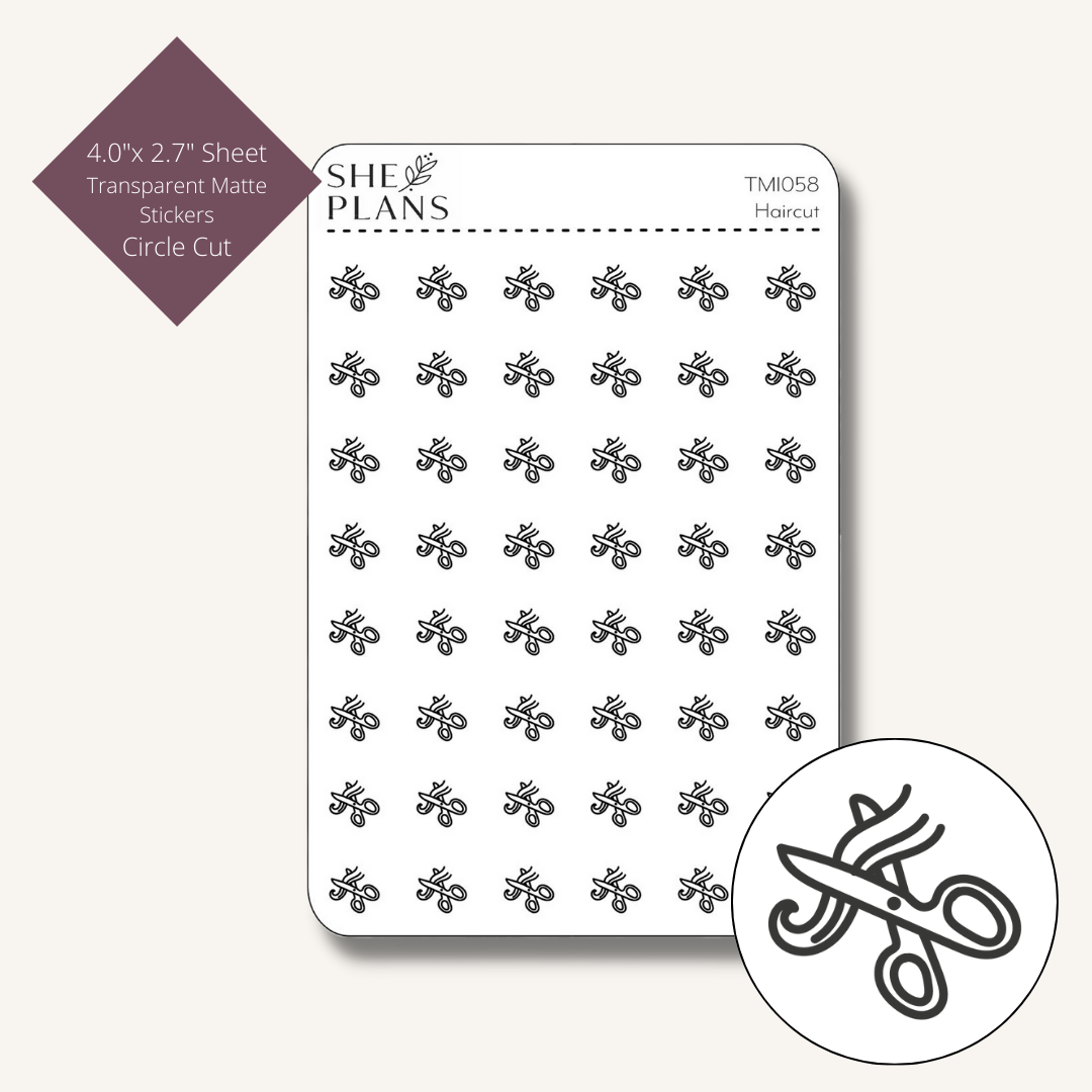 Hair Cut Icon Stickers (Transparent)