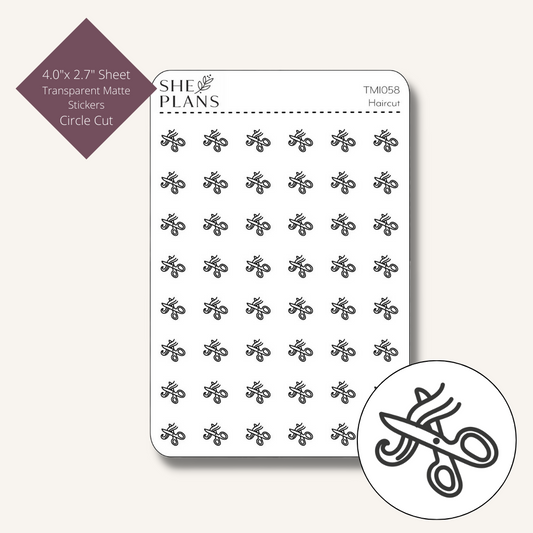 Hair Cut Icon Stickers (Transparent)