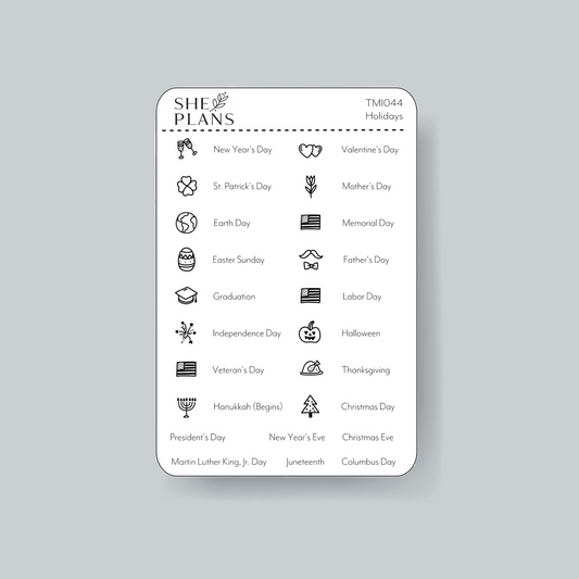 Holiday Sticker Sheet (Transparent)