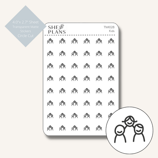 Kids Circle Cut Icon Sticker