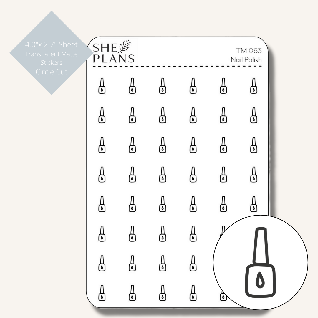Nail Polish Icon Stickers (Transparent)