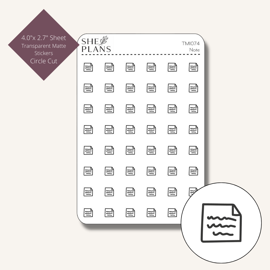 Note Icon Stickers (Transparent)