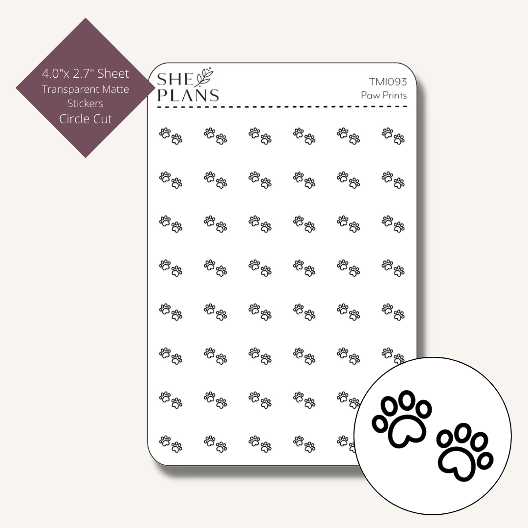 Paw Prints Icon Stickers (Transparent)