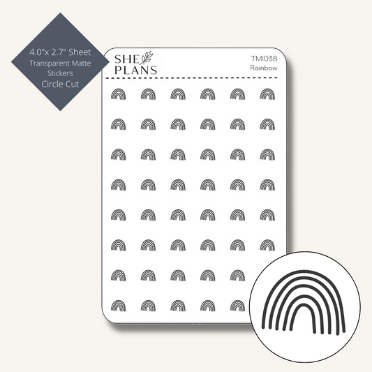 Rainbow Circle Cut Icon Stickers
