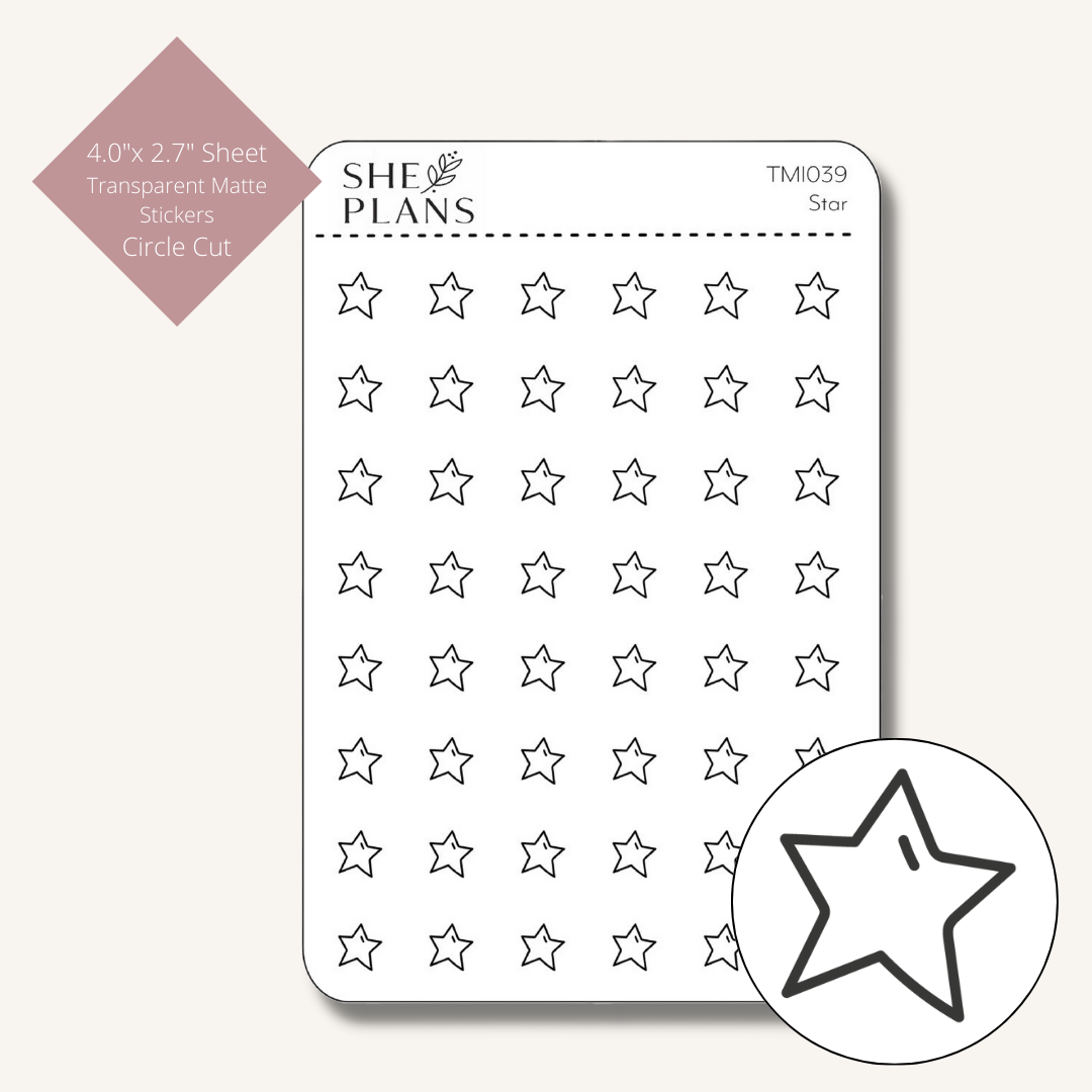 Star Circle Cut Icon Sticker