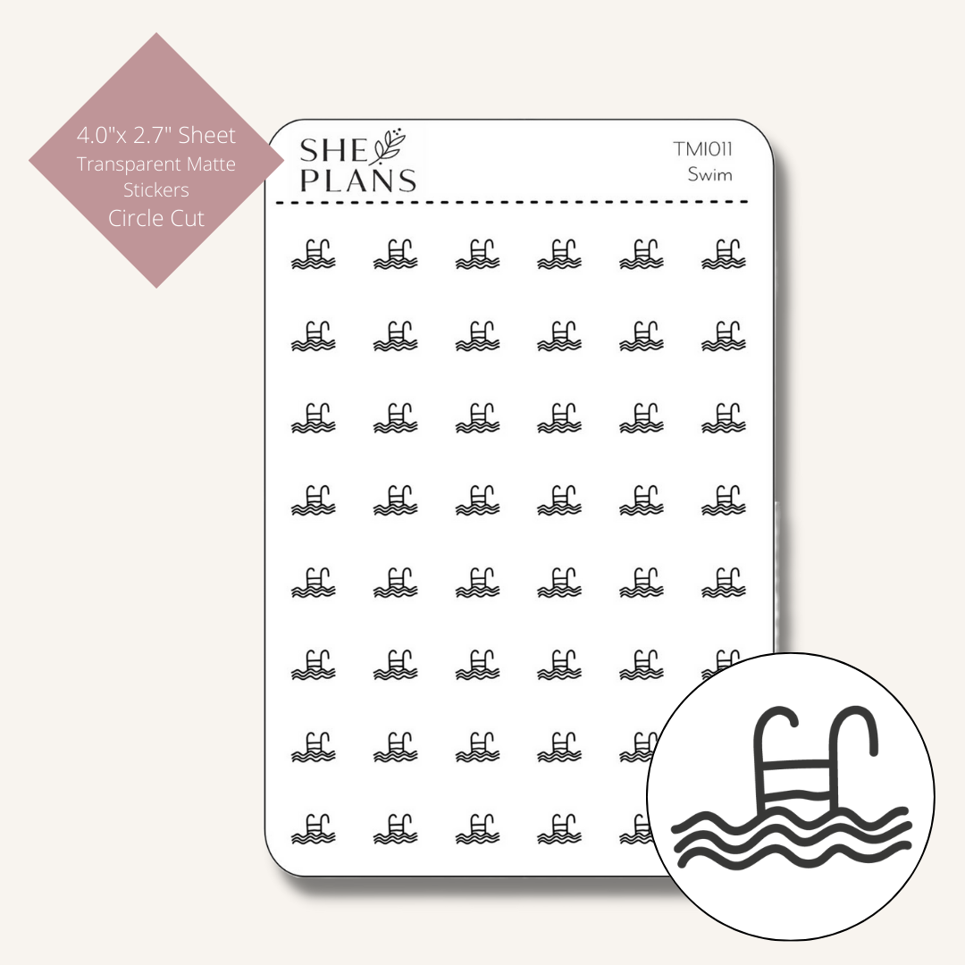 Swim Circle Cut Icon Sticker