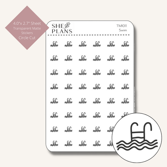 Swim Circle Cut Icon Sticker