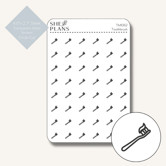 Toothbrush Icon Stickers (Transparent)