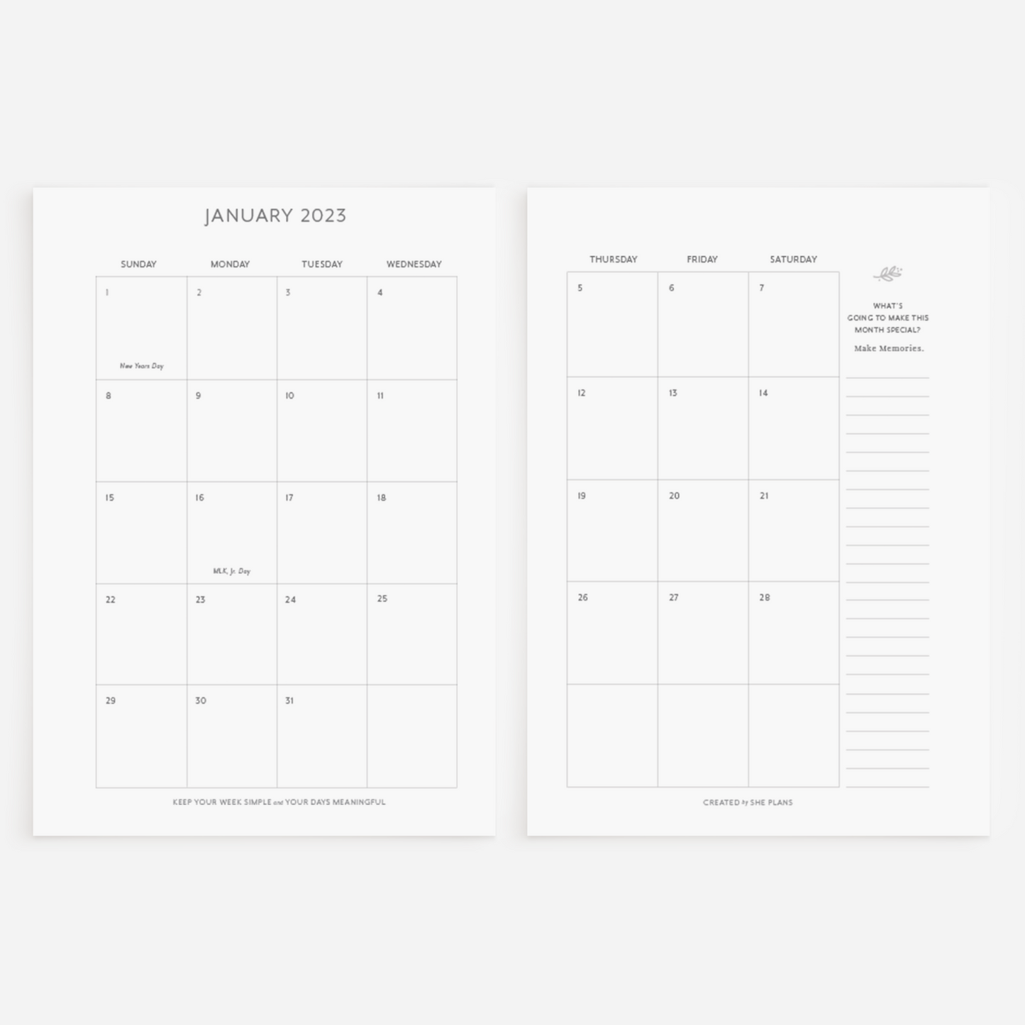 Dated Daily Planner Insert (Full Year 2026)