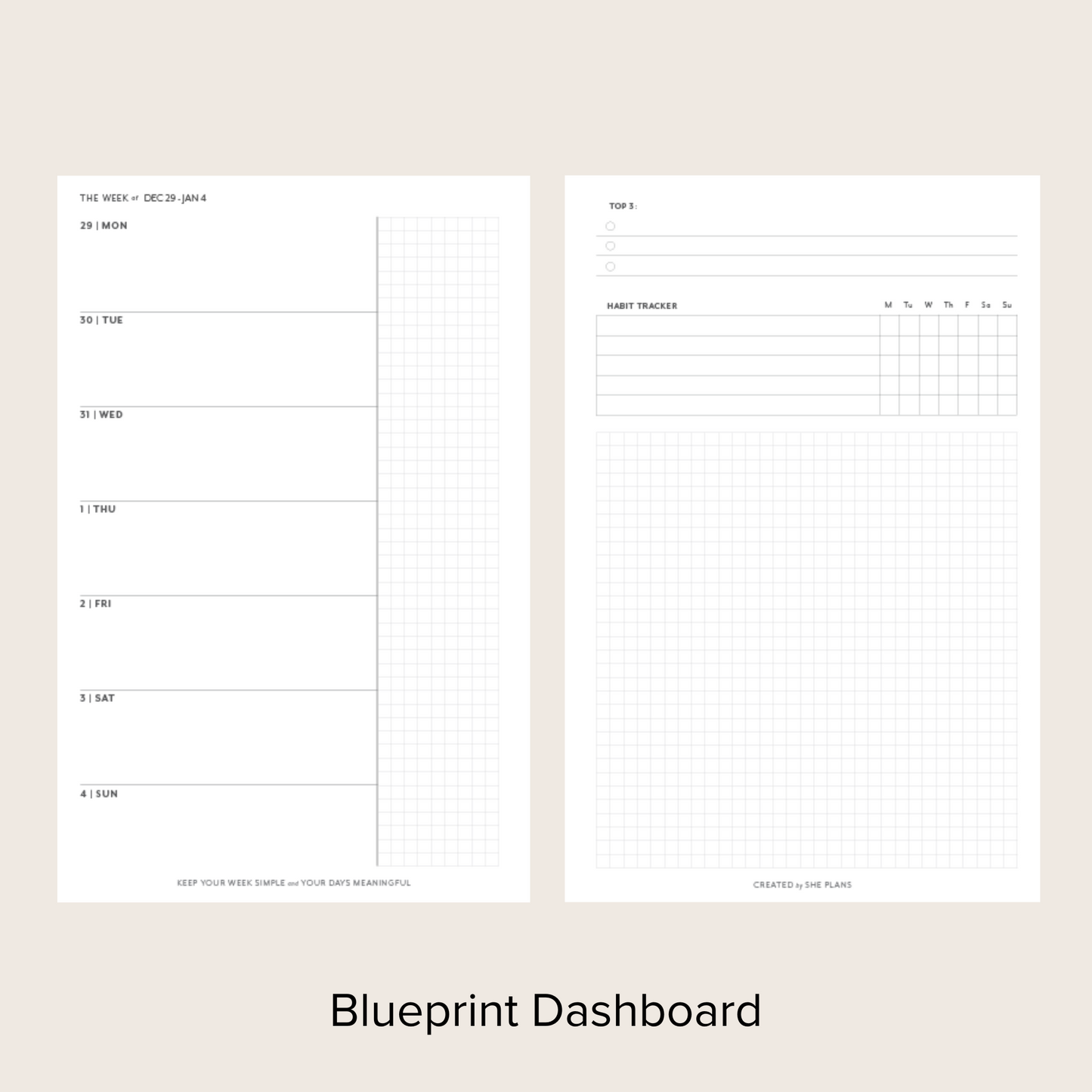 Dated 2026 Weekly Blueprint Planner