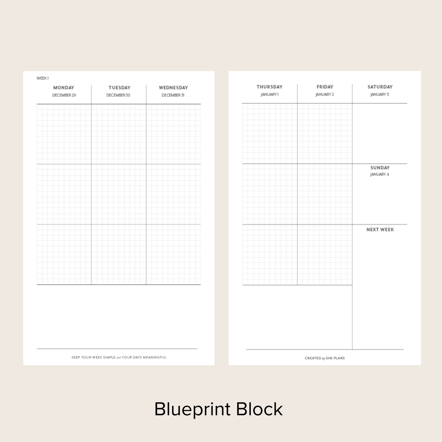 Dated 2026 Weekly Blueprint Planner